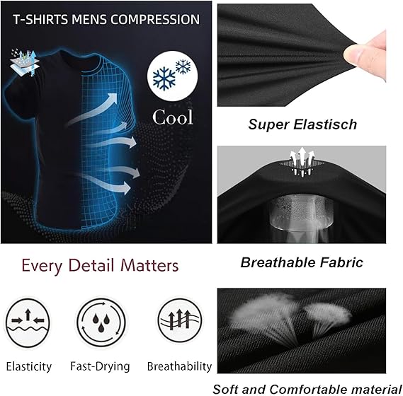 Men's sports t-shirt for men, breathable and quick-drying short-sleeved